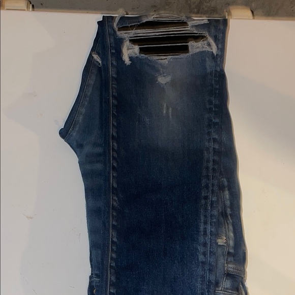 Men's Distressed Blue Jeans - Picture 2 of 4